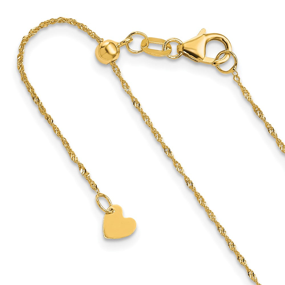 10K Adjustable 1mm Singapore Chain, 22 x 0.9 mm