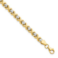 10K Yellow Gold with Rhodium D/C Bracelet, 7 mm