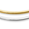 10K 4mm Two-tone Reversible Omega Necklace, 18 mm