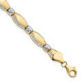 10K w/Rhodium D/C Bracelet, 7 mm, 6.09 g