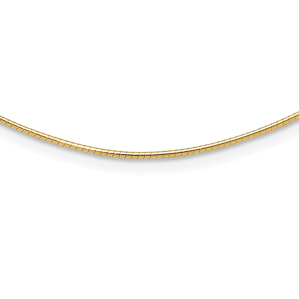 10K Yellow Gold 1mm Snake Wire Necklace, 16 x 1 mm
