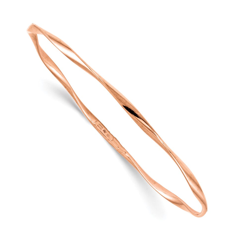 10K Rose Gold Slip-On Bangle, 7 x 9.5 mm