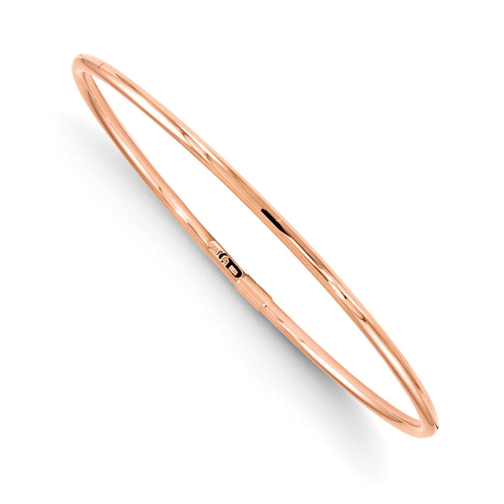 10K Rose Gold Slip-On Bangle, 8.25 x 14 mm