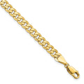14K 5.75mm Flat Beveled Curb Chain, 8 x 5.75 mm