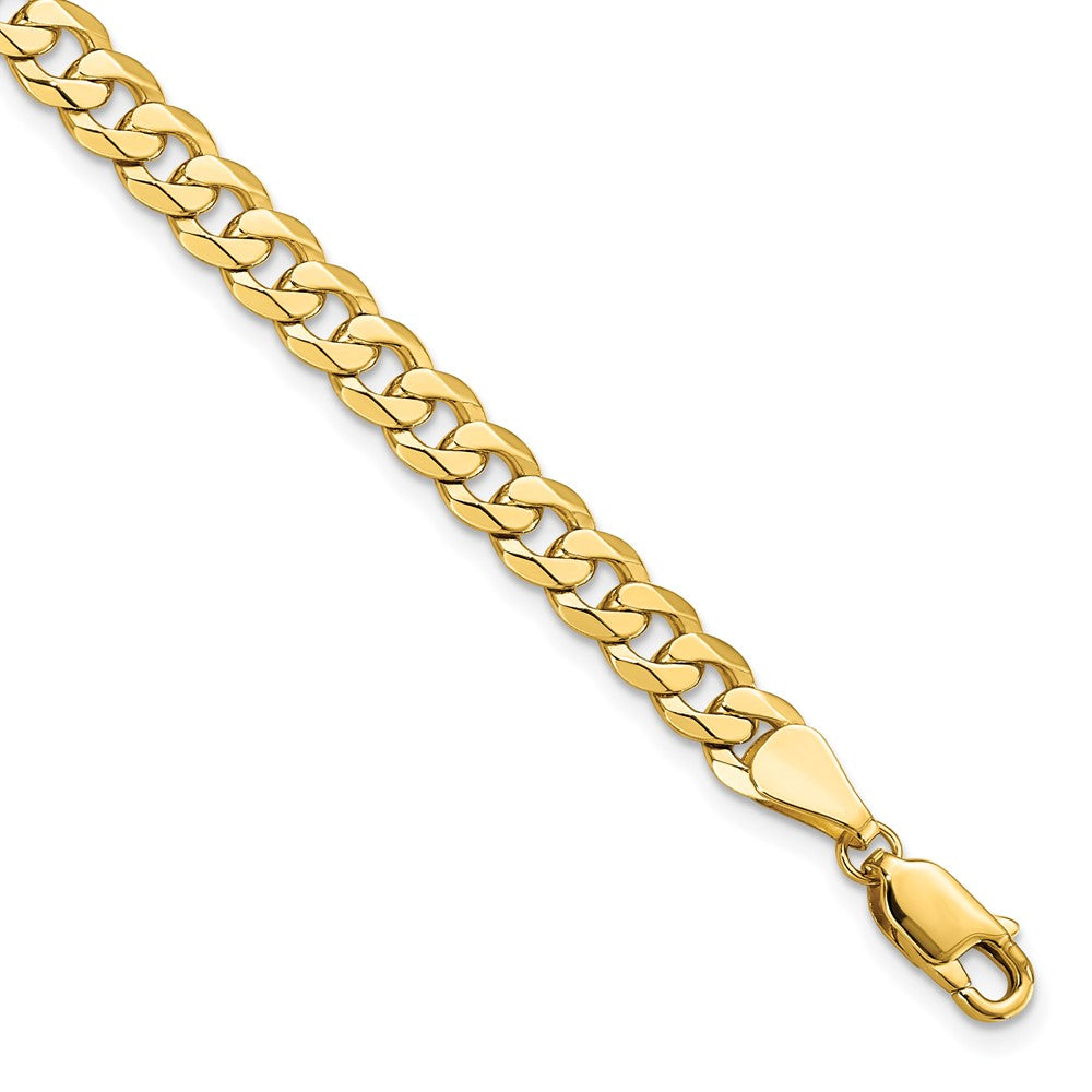 14K 5.75mm Flat Beveled Curb Chain, 8 x 5.75 mm