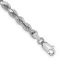14k White Gold 4.0mm Diamond-cut Rope Chain, 8 x 4 mm