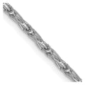 14K White Gold 1.6mm D/C Long Link Franco Chain, 18 x 1.6 mm