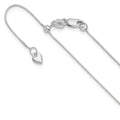10K White Gold Adjustable .55mm Baby Box Chain, 22 x 0.7 mm
