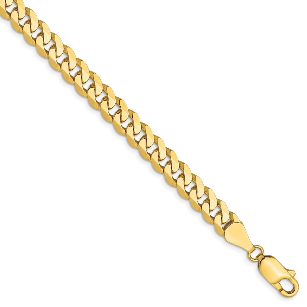 10K 5.75mm Flat Beveled Curb Chain, 8 x 5.75 mm, 8.85 g