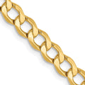 10K 4.3mm Semi-Solid Curb Chain, 20 x 4.3 mm