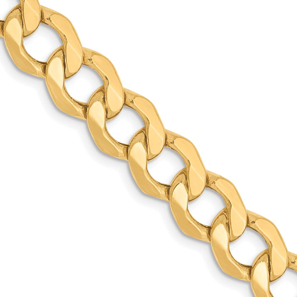 10K 7mm Semi-Solid Curb Chain, 24 x 7 mm