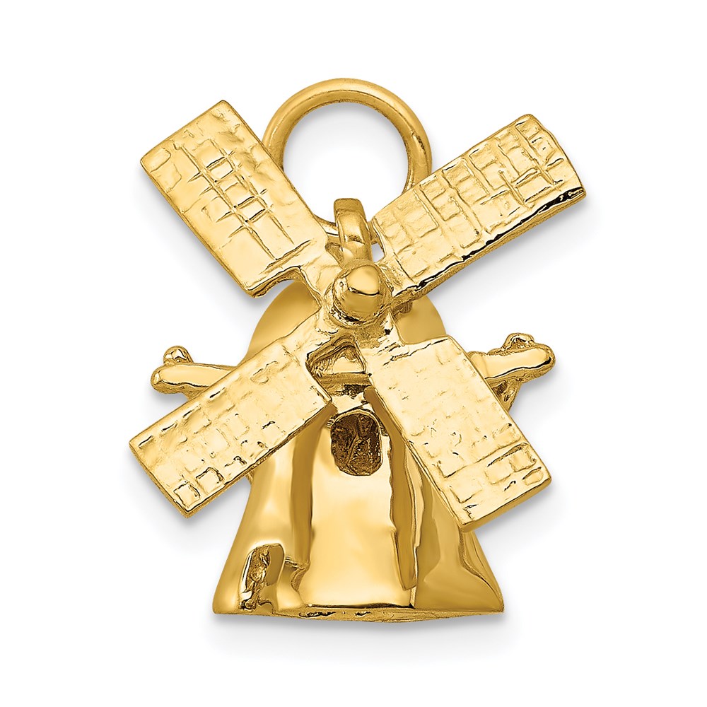 14K  3-D Windmill with Moveable Blades Charm, 18 x 13.25 mm