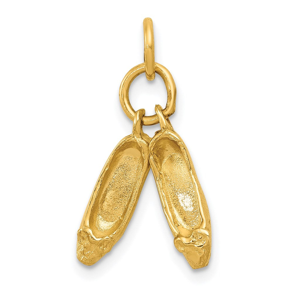 14K 3-D Ballet Slippers Charm, 20 x 7 mm