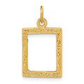 14k Fancy Border 17x13mm Picture Frame Pendant, 24 x 13.05 mm