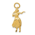 14k 3-D Hula Dancer Charm, 24 x 10 mm