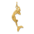 14k 3-D Mermaid Charm, 30 x 10 mm
