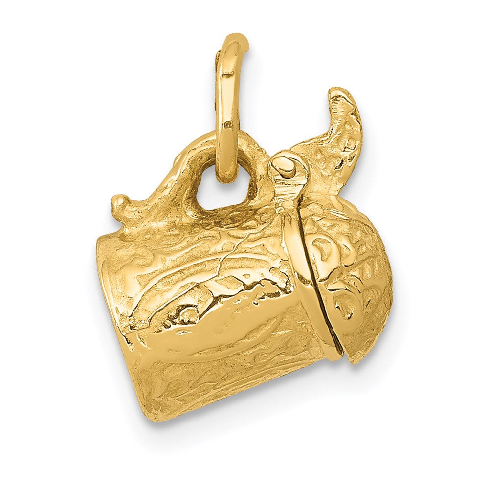 14k 3-D Beer Stein Lid Opens Charm, 15 x 11 mm