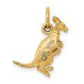 14k 3-D Kangaroo with Joey Charm, 15 x 10 mm