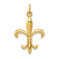 14k Hollow Fleur De Lis Charm, 30 x 18 mm