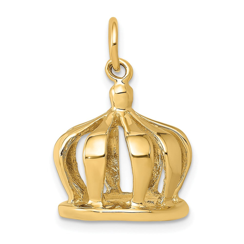 14k 3-D Crown Charm, 20 x 12 mm