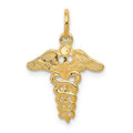 14k Caduceus Charm, 20 x 14 mm
