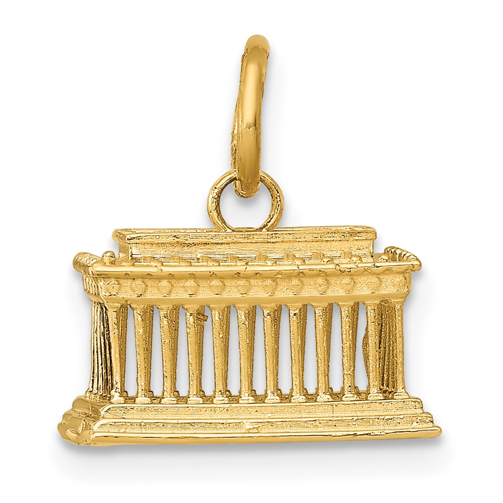 14k 3-D Lincoln Memorial Charm, 13.5 x 12 mm