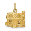 14k 3-D House Charm, 18 x 16 mm