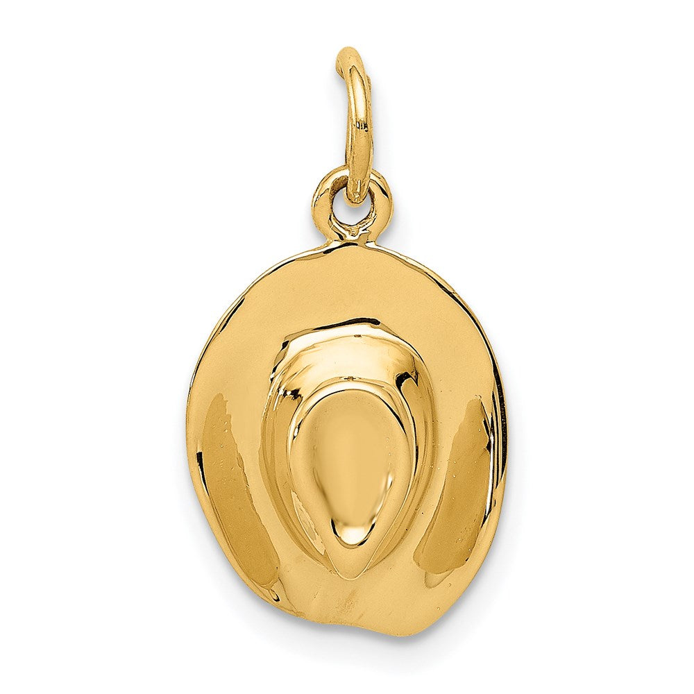 14k 3-D Cowboy Hat Charm, 21 x 11 mm
