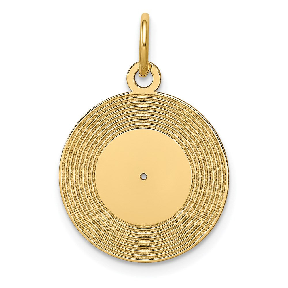 14k Record Album Charm, 21 x 15 mm