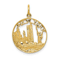 14k NEW YORK Skyline Charm, 25 x 18 mm