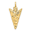 14k 3-D Textured Arrowhead Charm, 31 x 14 mm