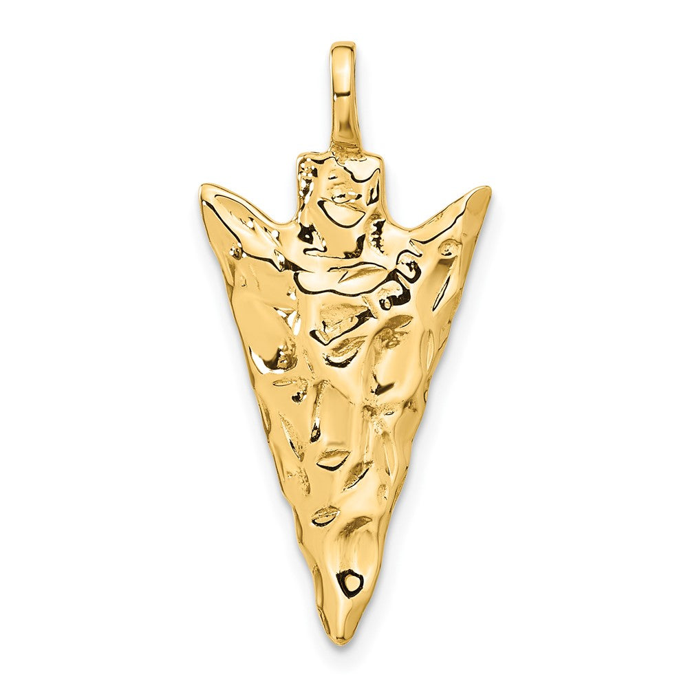 14k 3-D Textured Arrowhead Charm, 31 x 14 mm