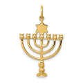 14K 3-D Menorah and Star of David Charm, 32 x 20 mm