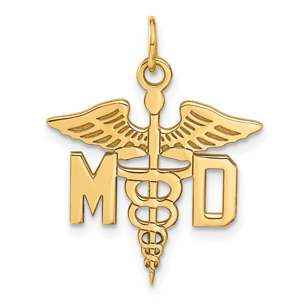 14k Large M.D. Caduceus Charm, 29 x 23 mm
