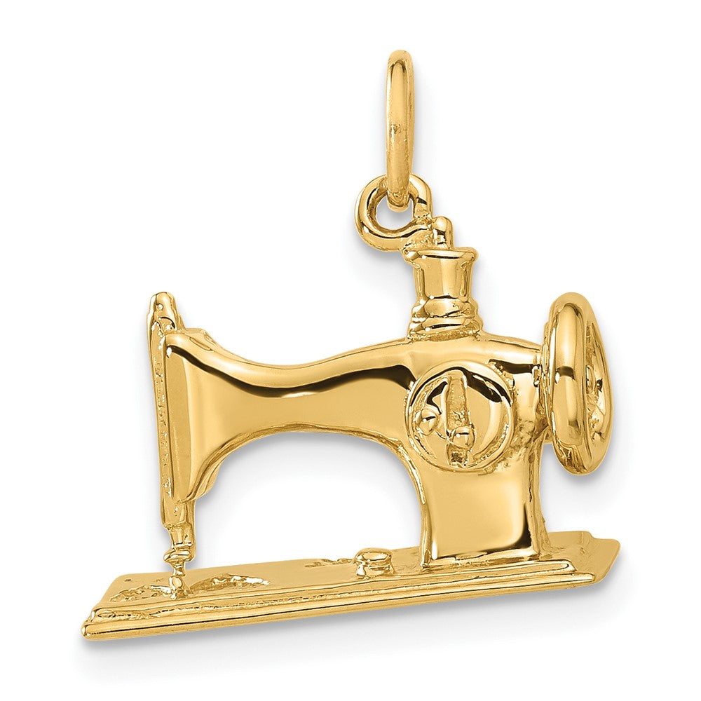14K  3-D Antique Sewing Machine Charm, 19 x 19 mm