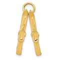 14K 3-D Pair Of Skis Charm, 17 x 12 mm