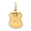 14k POLICE Badge Charm, 18.5 x 11 mm