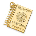 14k 3-D Passport Opens Charm, 28 x 26 mm