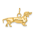 14k 3-D Dachshund Dog Charm, 14 x 31 mm