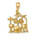 14K 3-D Drum Set Charm, 26 x 15 mm