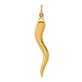 14k Large 3-D Italian Horn Charm, 40 x 5 mm