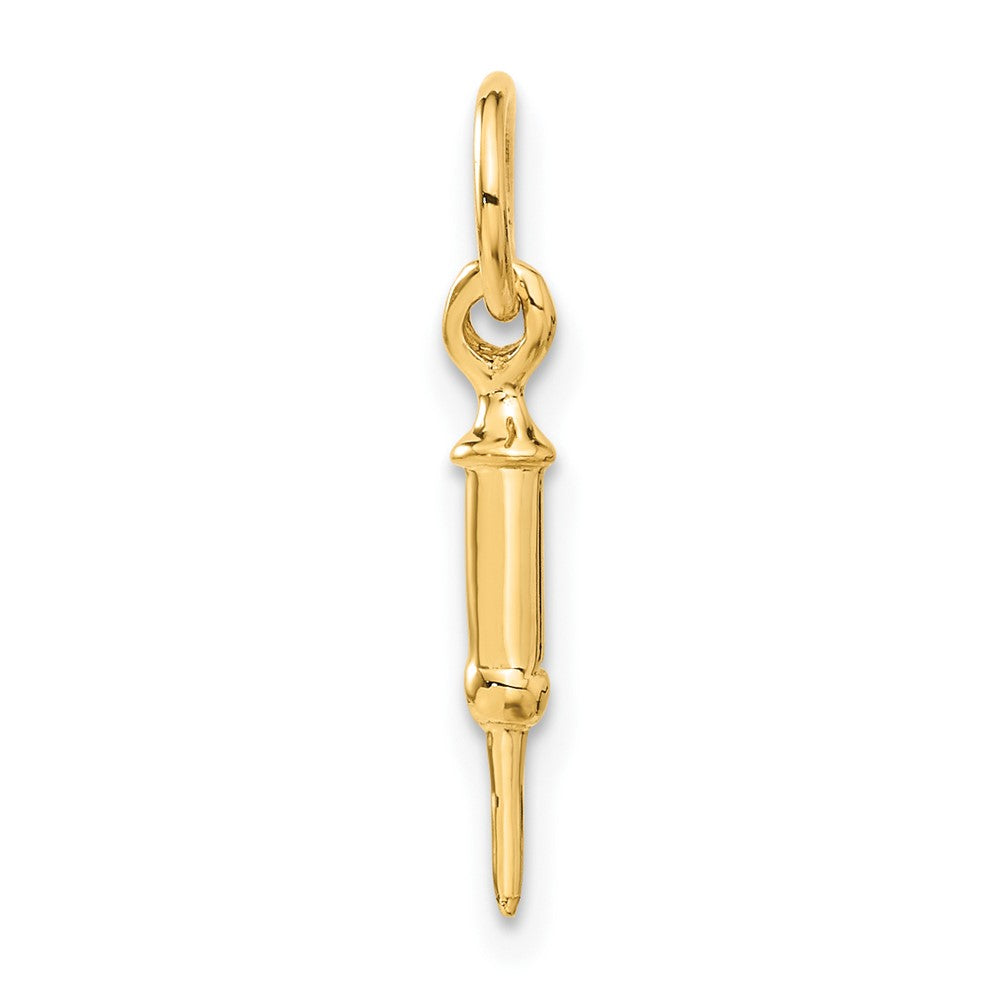 14k Doctors Syringe Charm, 20 x 5 mm