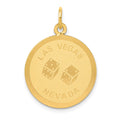 14k LAS VEGAS NEVADA with Dice Engravable 19mm Disc Charm, 25.5 x 19 mm