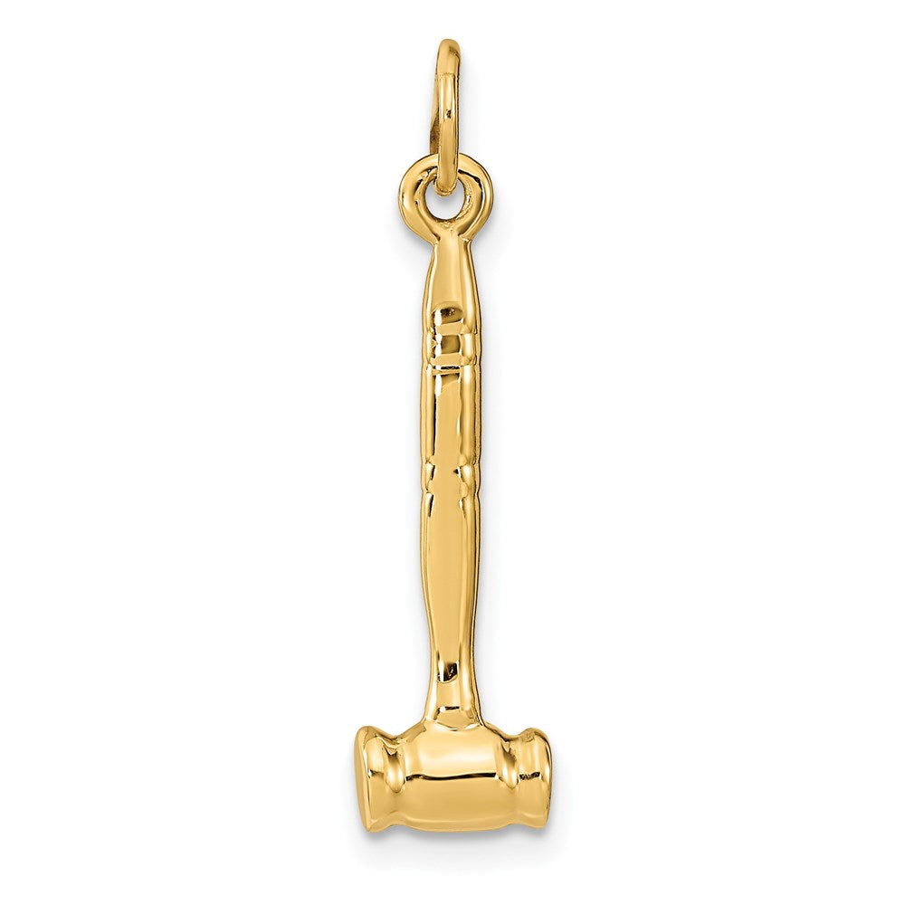 14k 3-D Gavel Charm, 29 x 7 mm