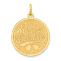 14k MERRY CHRISTMAS 19mm Engravable Disc Charm, 25 x 19 mm