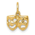 14k Comedy/Tragedy Charm, 7 x 10 mm