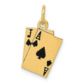 14k Enameled Blackjack Playing Cards Charm, 19.5 x 11 mm