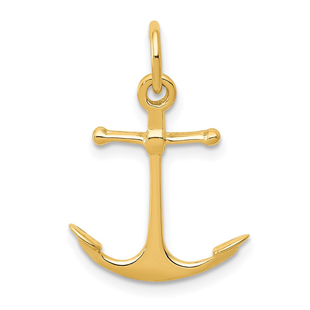 14K 3-D Anchor Charm, 19 x 15 mm