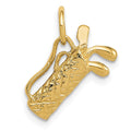 14k 3-D Golf Bag Charm, 15 x 9 mm