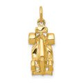 14k 3-D Race Car Charm, 22 x 10 mm